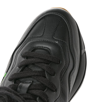 Gucci Calfskin Iridescent Logo Womens Rhyton Sneakers 40 Black 9 of 12
