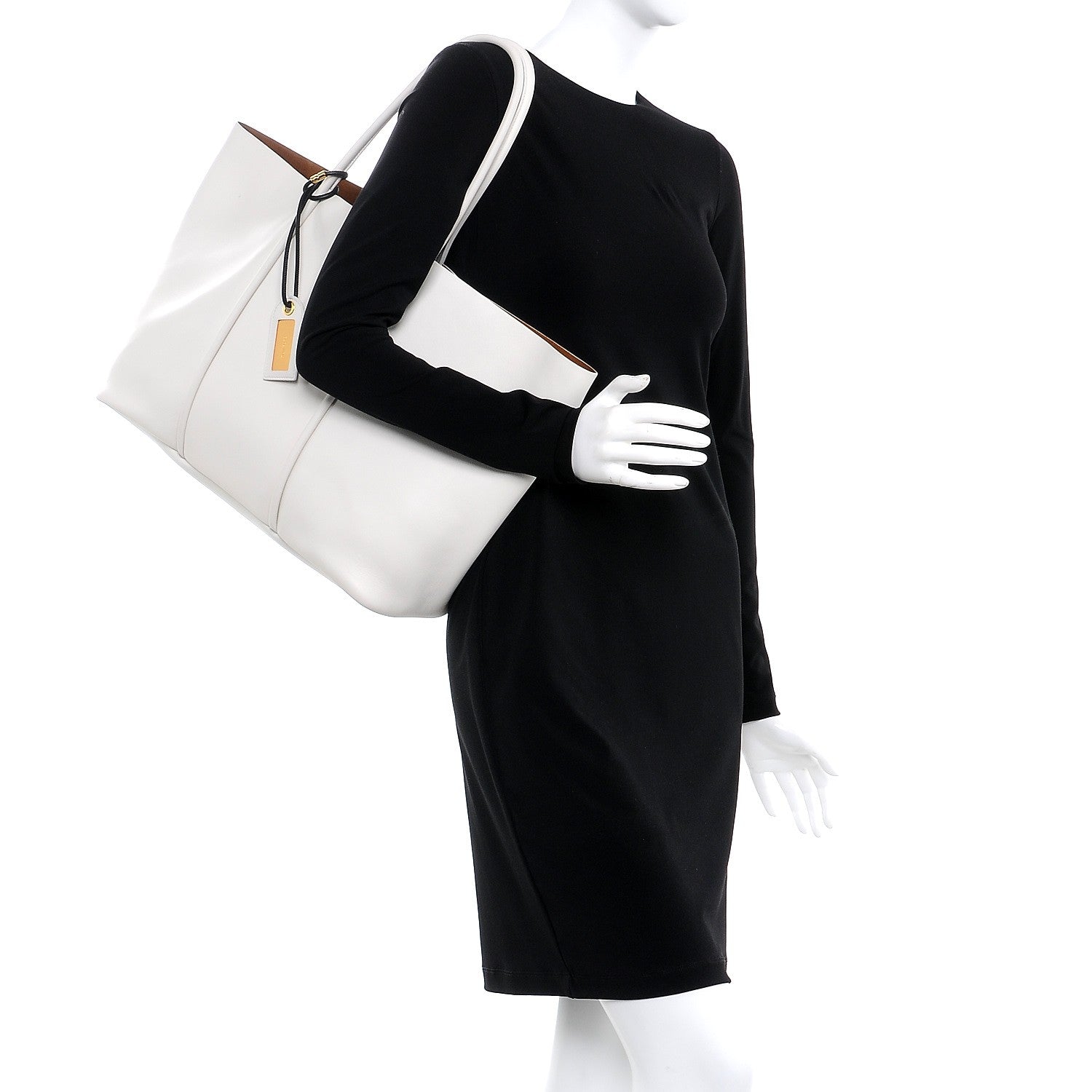 Tom Ford Smooth Calfskin Tubo Horizontal Tote Chalk 2 of 11