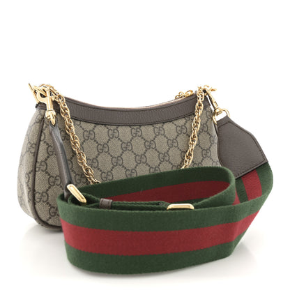 Gucci GG Supreme Monogram Textured Dollar Calfskin Web Small Ophidia GG Handbag Beige Ebony New Acero 3 of 10