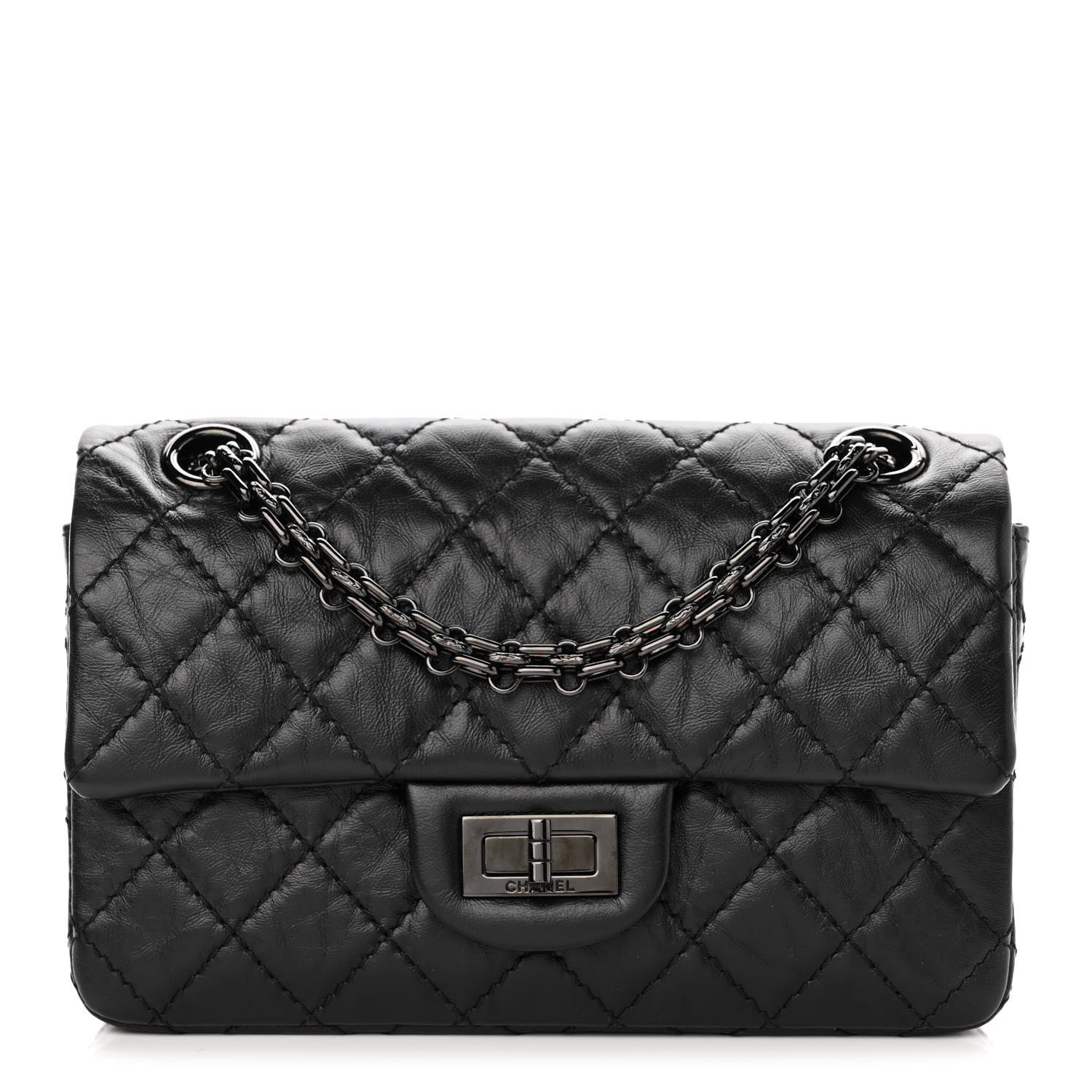 Chanel Aged Calfskin Quilted 2.55 Reissue Mini Flap So Black 1 of 10