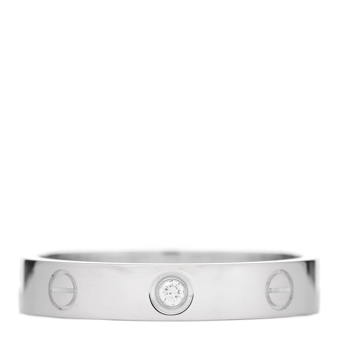 18K White Gold Diamond 4mm LOVE Wedding Band Ring 60 9.25