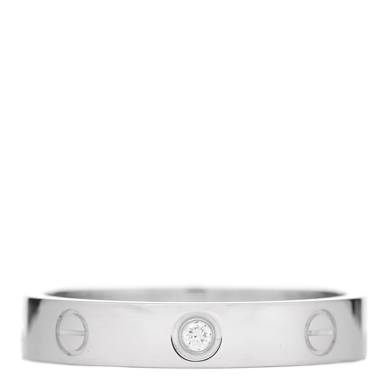 Cartier 18K White Gold Diamond 4mm LOVE Wedding Band Ring 60 9.25 1 of 4