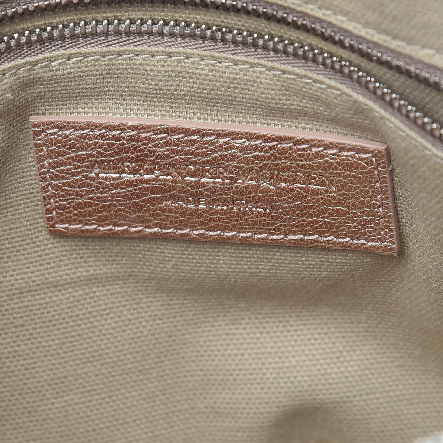 Metallic Grained Goatskin Small Legend Satchel Pink