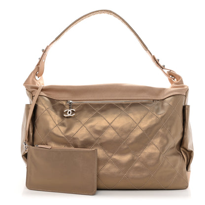 Chanel Metallic Coated Canvas Paris Biarritz XL Travel Bag Gold 1 of 10
