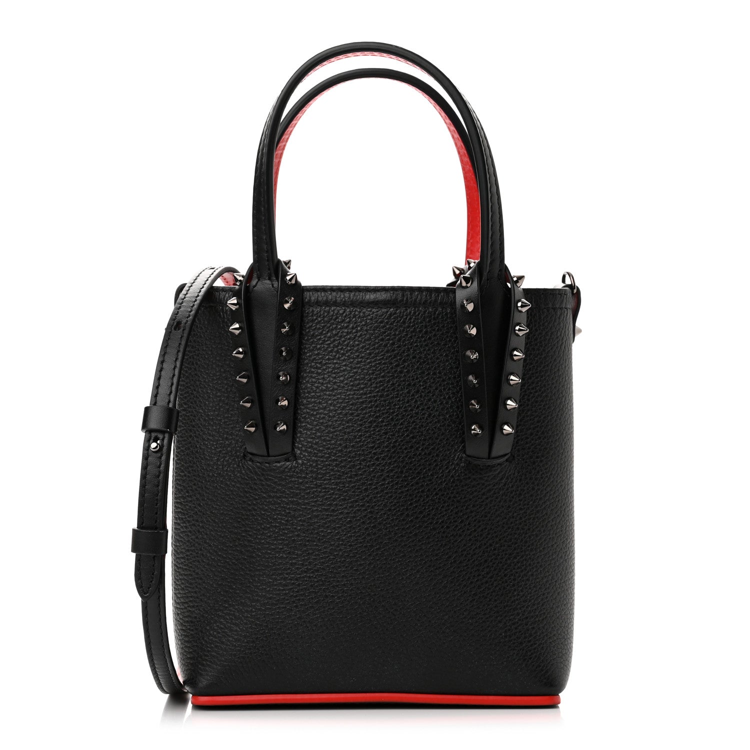 Christian Louboutin Calfskin Spikes Mini North South Cabata Tote Black 1 of 9