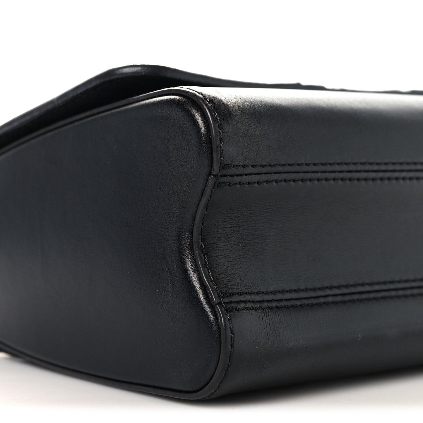 Veau Satin Monogram Twist Shoulder Bag MM Black