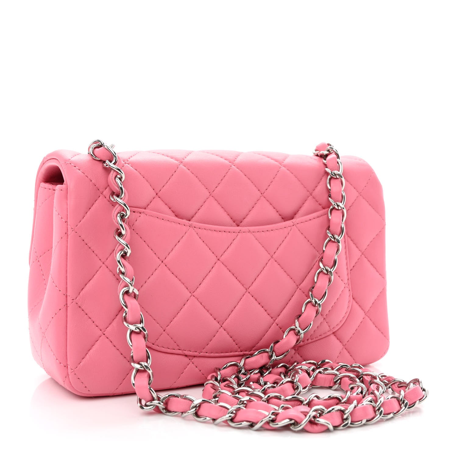 Chanel Lambskin Quilted Mini Rectangular Flap Pink 3 of 11