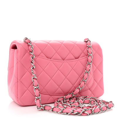 Chanel Lambskin Quilted Mini Rectangular Flap Pink 3 of 11