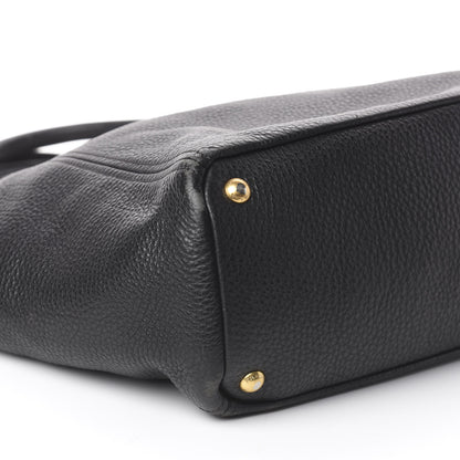 Prada Vitello Daino Side Pocket Tote Black 9 of 10