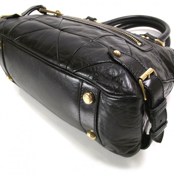 Leather Patchwork Elise Black