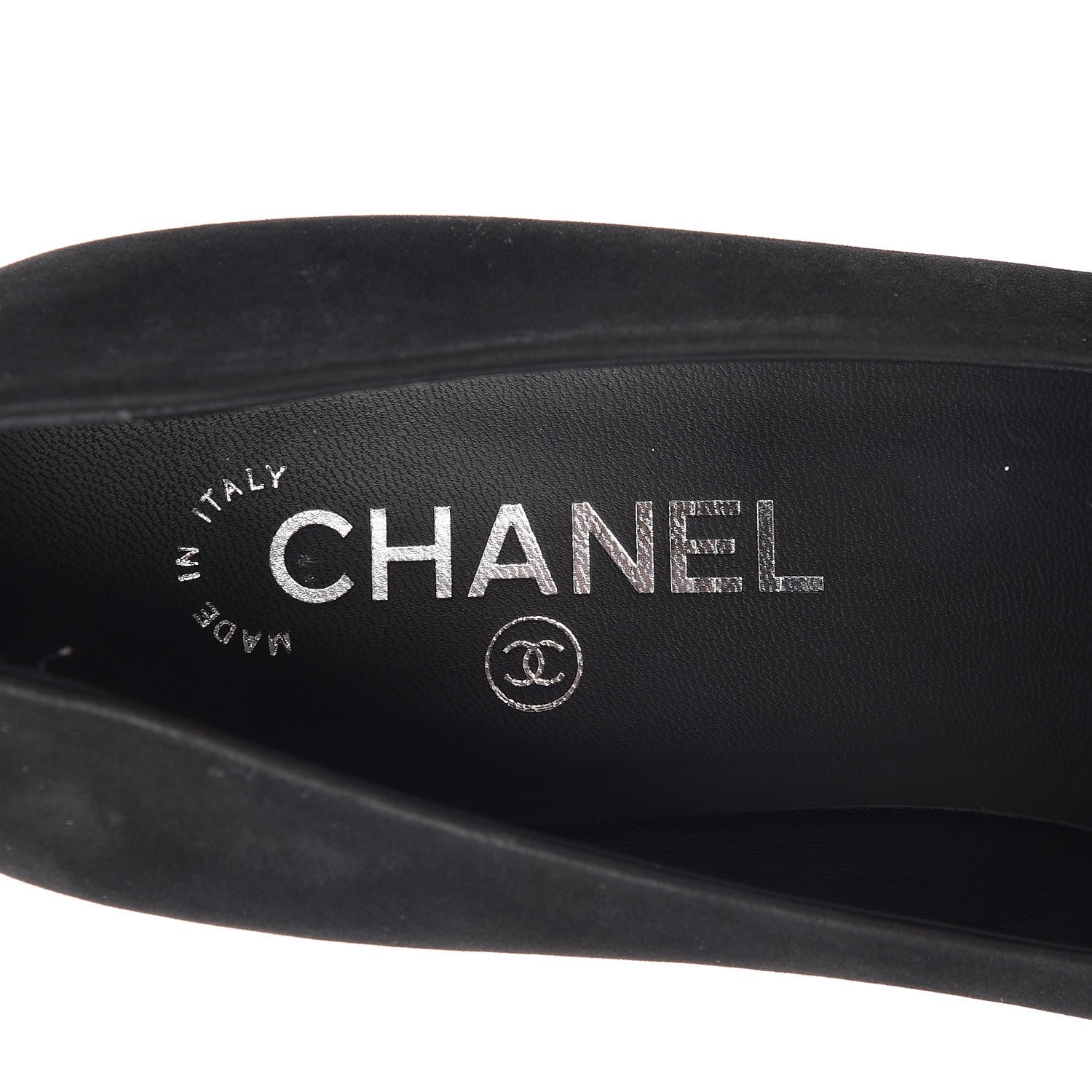 Chanel Suede Calfskin Patent Cap Toe CC Pumps 40 Black 6 of 11