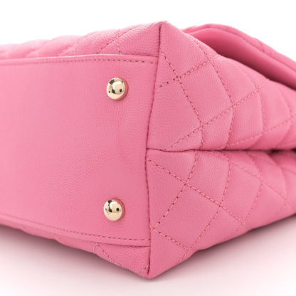 Chanel Caviar Lizard Embossed Quilted Small Coco Handle Flap Pink 10 of 10