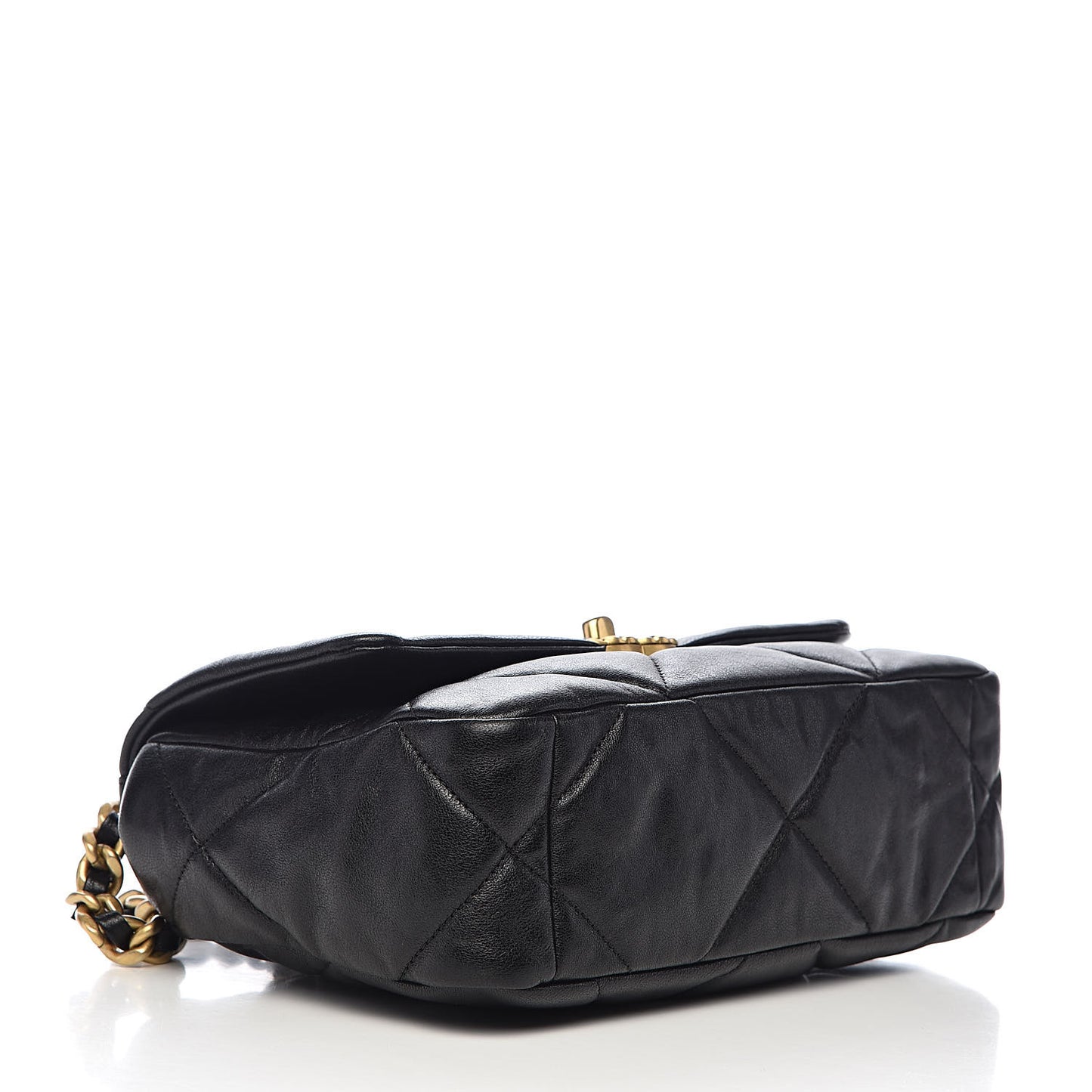 Lambskin Quilted Medium 19 Flap Black