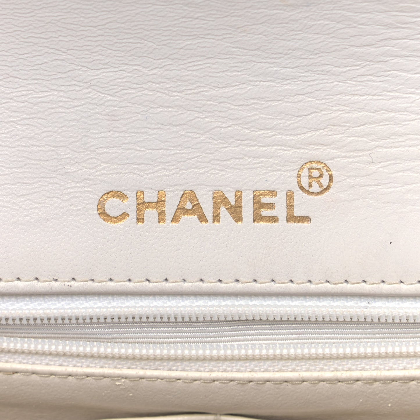 Lambskin Quilted Small Single Flap White