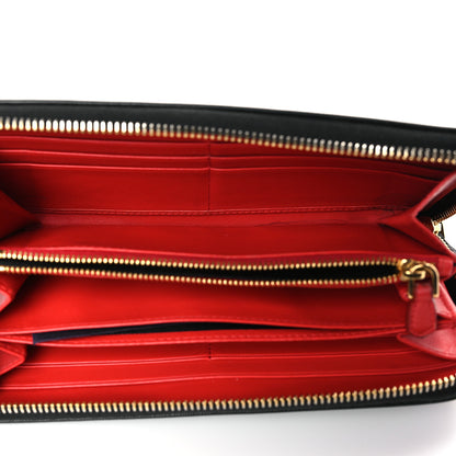 Prada Vitello Move Bi-Color Zip Around Wallet Black Lacca 5 of 9