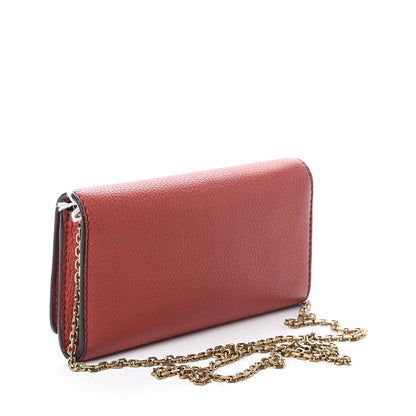 Christian Dior Grained Lambskin J'adior Croisiere Chain Wallet Red 2 of 8