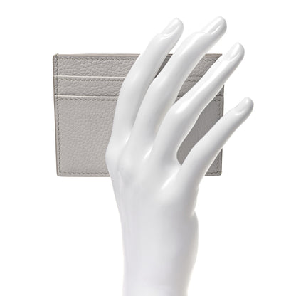 Christian Dior Grained Calfskin Logo Card Holder Light Grey 2 of 7