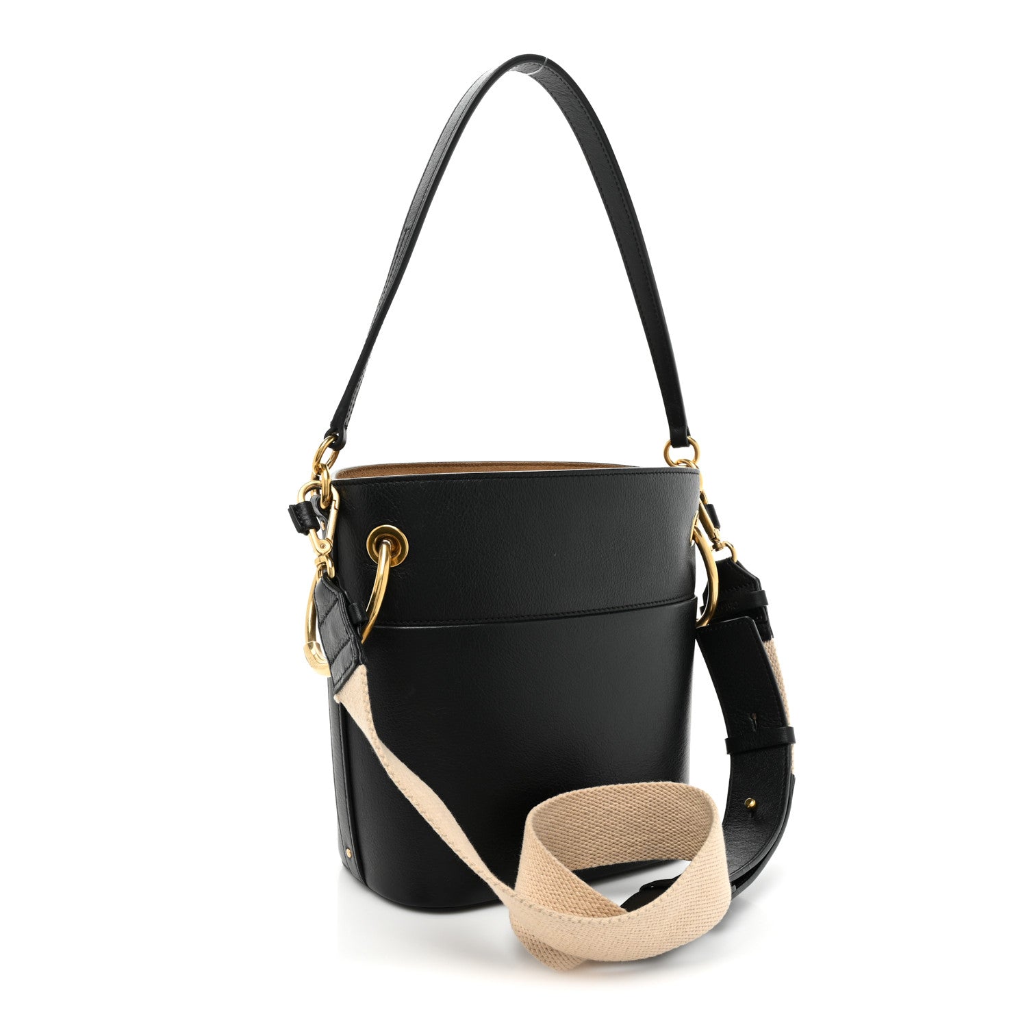 Chloe Smooth Calfskin Small Roy Bucket Bag Black 3 of 15