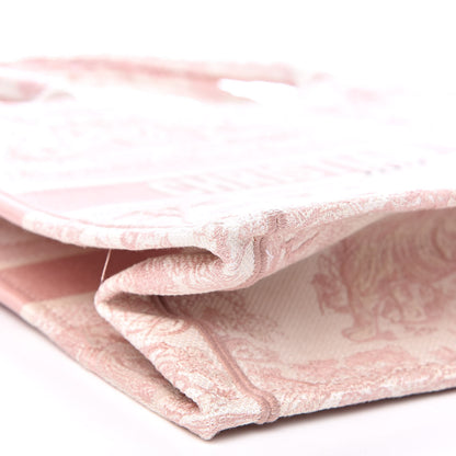 Christian Dior Canvas Embroidered Medium Dioriviera Toile De Jouy Book Tote Rose 9 of 14