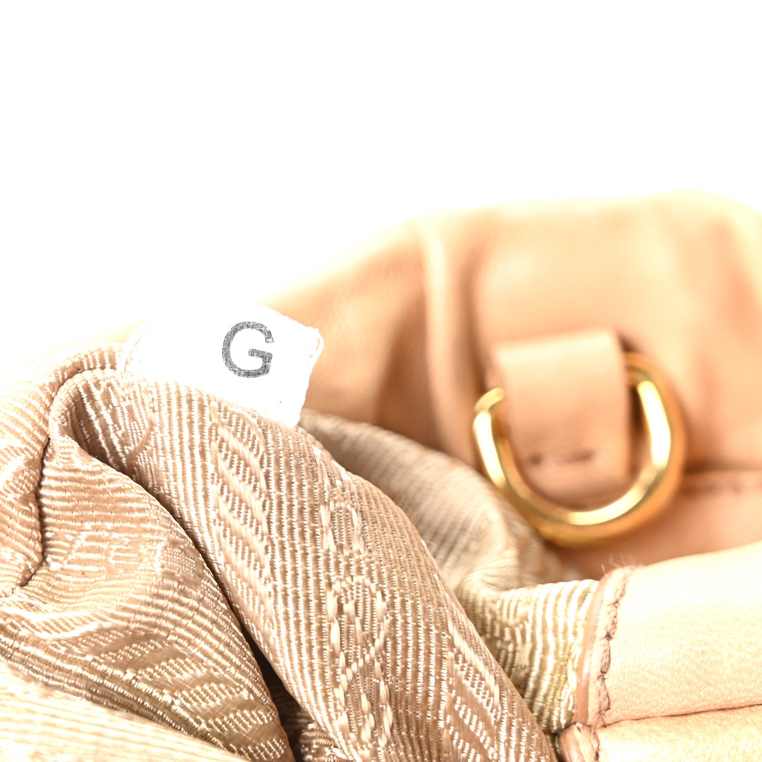 Prada Nappa Antique Bucket Bag Beige 6 of 9