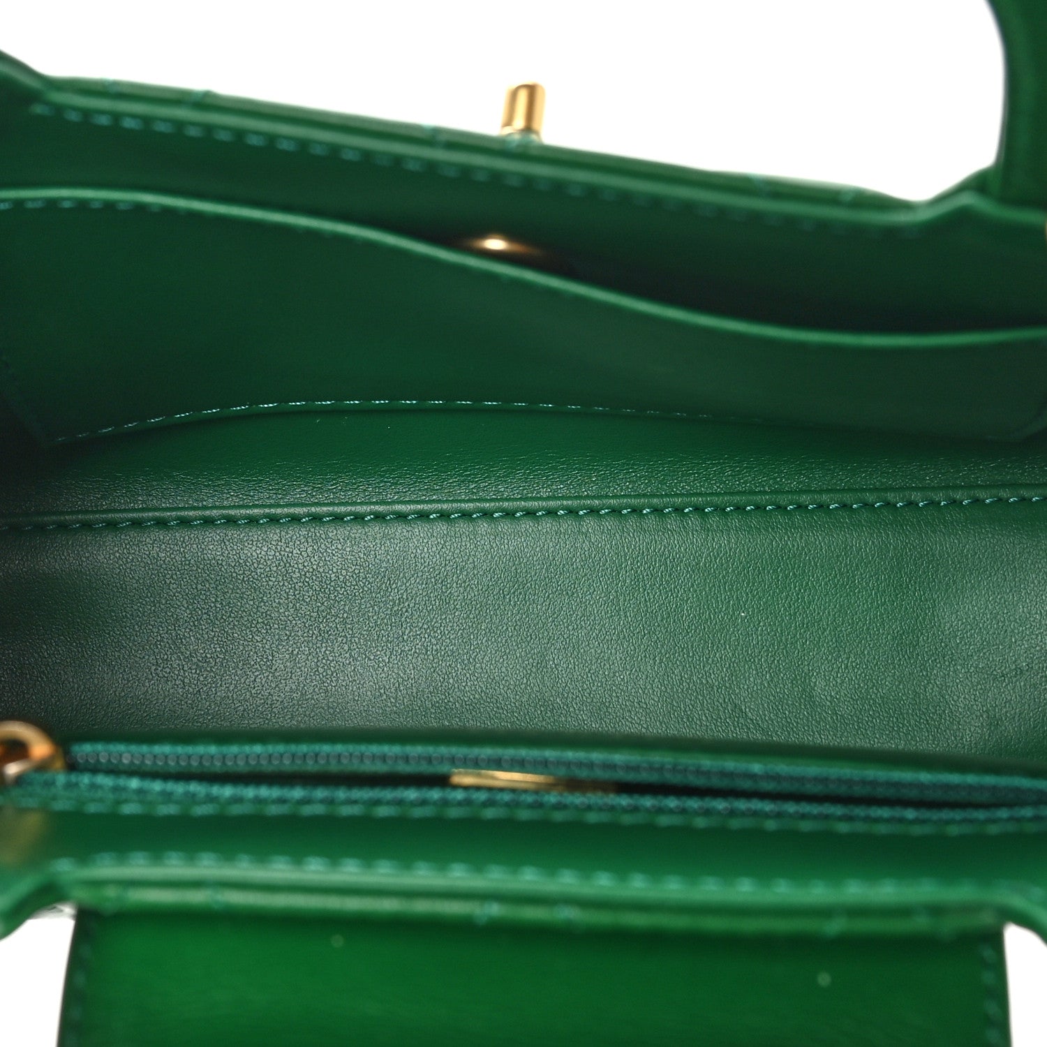 Chanel Shiny Aged Calfskin Quilted Nano Kelly Shopper Green 5 of 11