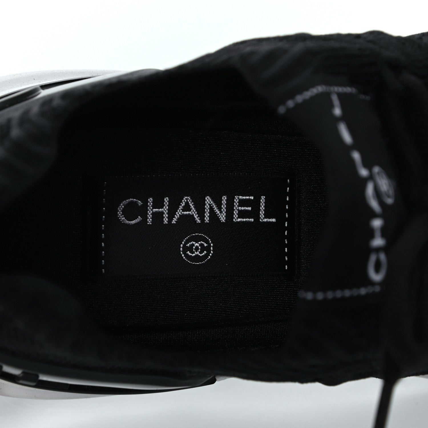 Chanel Fabric Logo Sneakers 38 Black 12 of 17