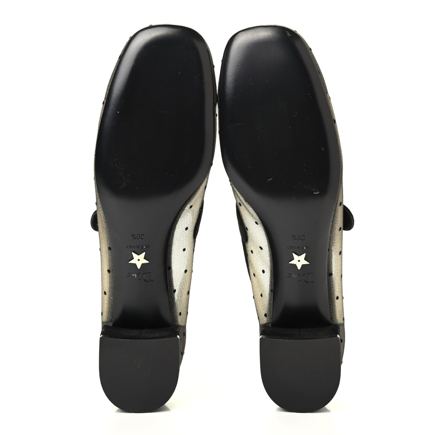 Christian Dior Mesh Plumetis Suede Baby-D Ballet Pumps 39.5 Black 4 of 4