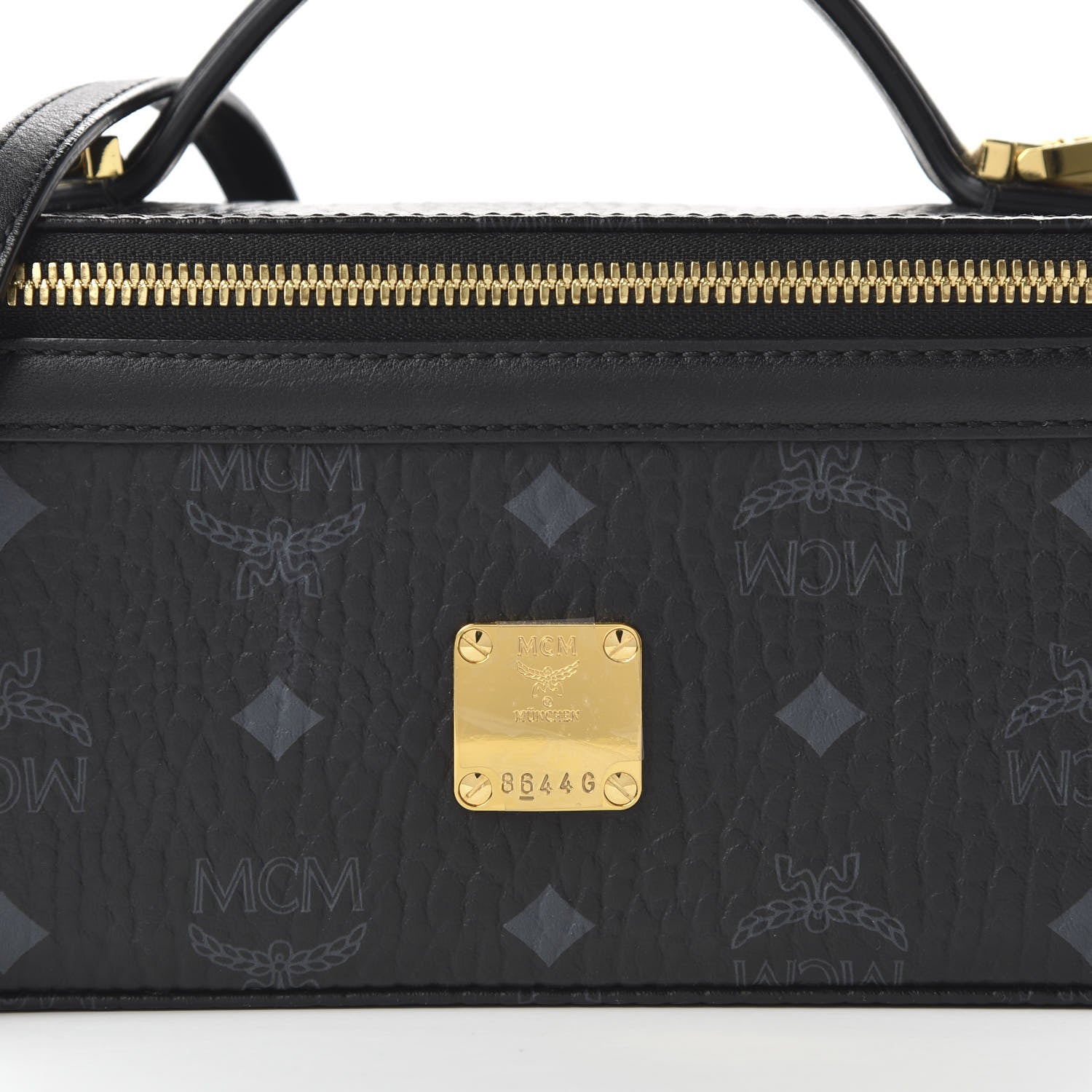 MCM Visetos Rockstar Vanity Case Black 670076 – FASHIONPHILE