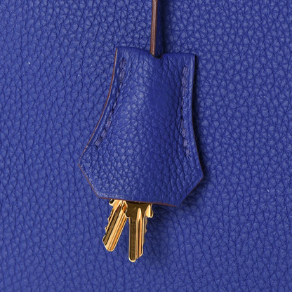 Hermes Togo Horseshoe Kelly Retourne 32 Bleu Electrique Rouge H 33 of 38