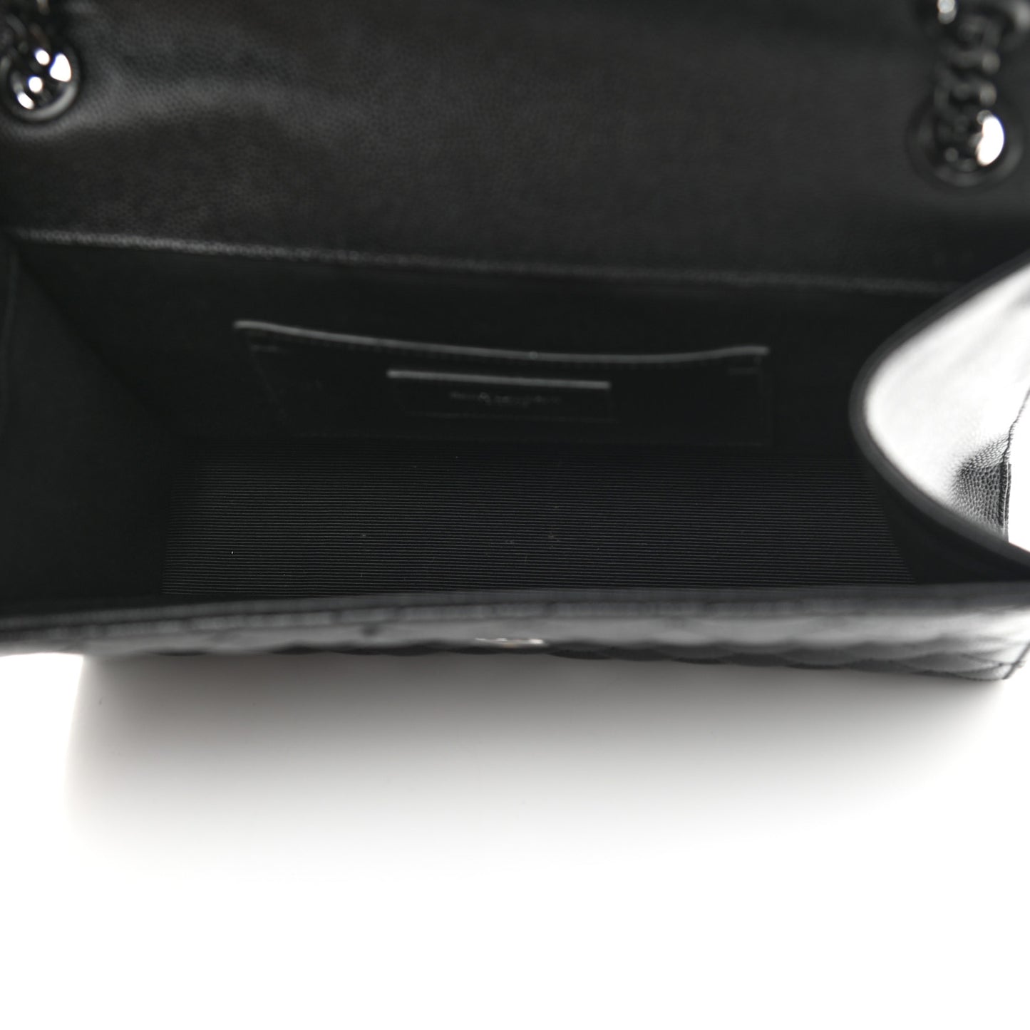 Grain De Poudre Textured Mixed Matelasse Triquilt Medium Monogram Satchel Black