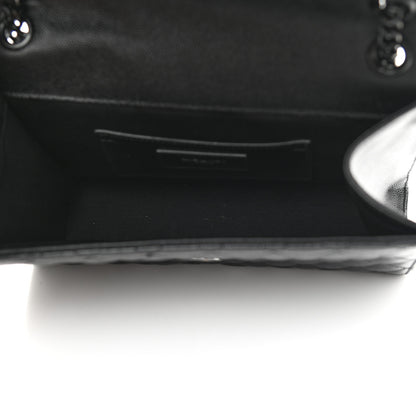 Saint Laurent Grain De Poudre Textured Mixed Matelasse Triquilt Medium Monogram Satchel Black 5 of 11