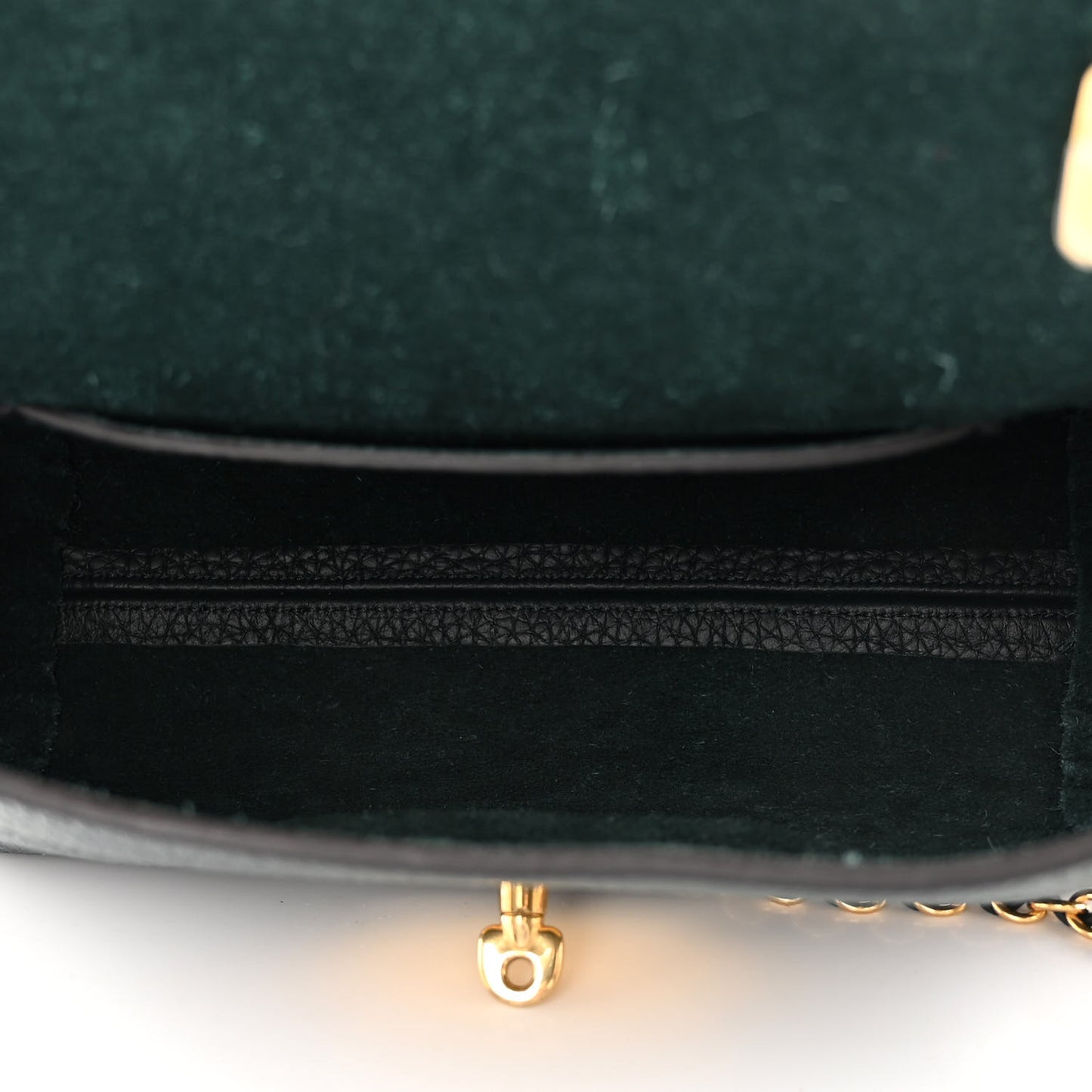 Small Classic Grain Calfskin Small Lily Flap Dark Green