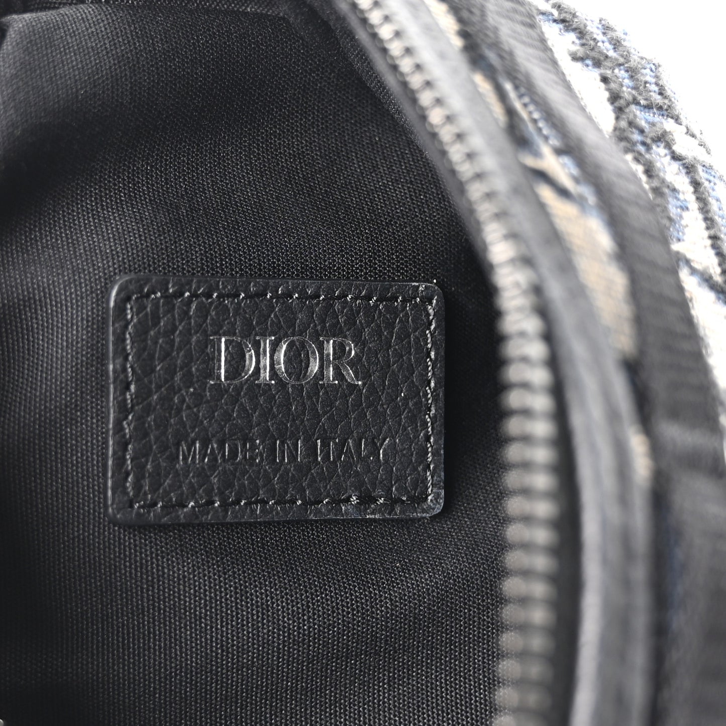 Grained Calfskin Oblique Scarab Sling Bag Blue Black