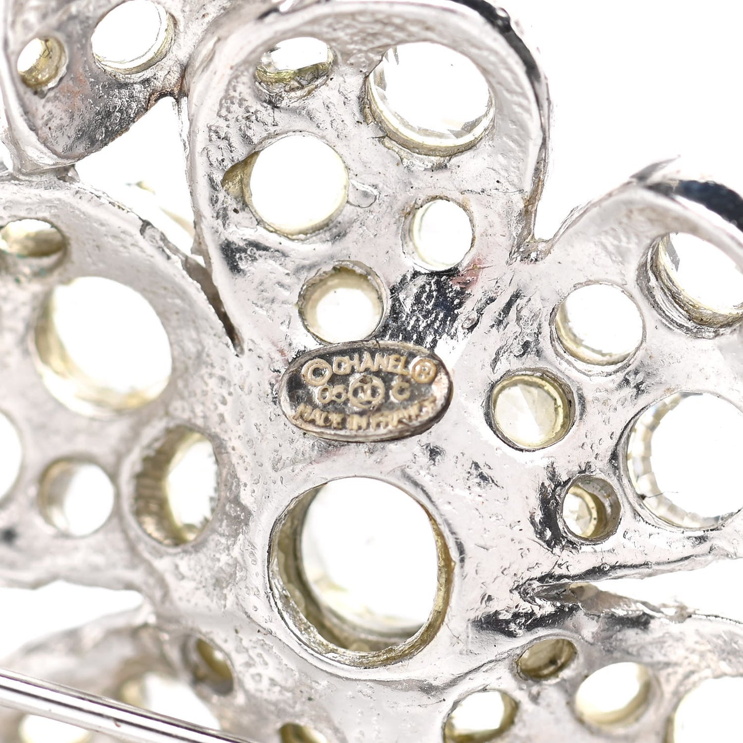 Crystal Camellia Brooch Silver