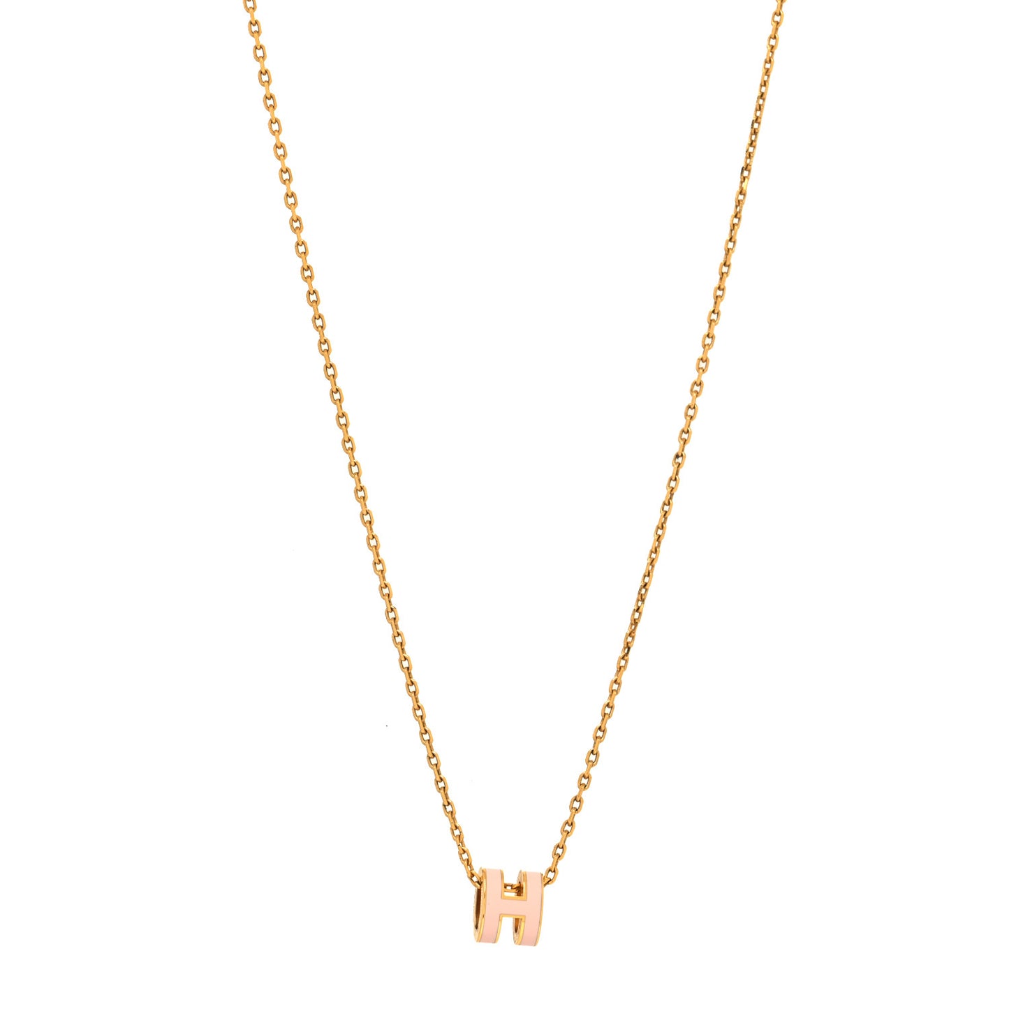 Lacquered Rose Gold Mini Pop H Pendant Necklace Rose Dragee