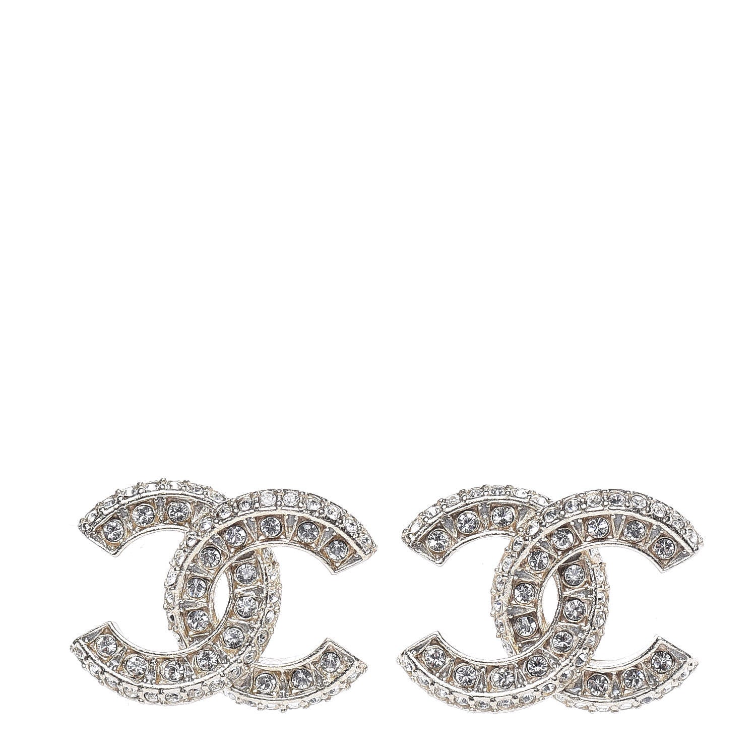 Chanel Crystal CC Earrings Gold 1 of 5