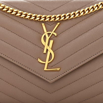Saint Laurent Grain De Poudre Matelasse Chevron Monogram Chain Wallet Fard 10 of 13