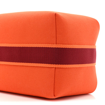 Hermes Canvas Large Bride-A-Brac Pouch Orange Feu Burgundy 7 of 13
