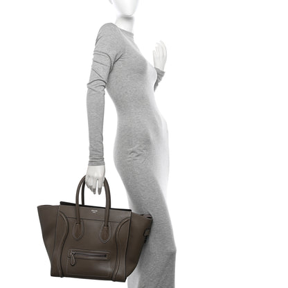 Celine Drummed Calfskin Mini Luggage Souris 2 of 27
