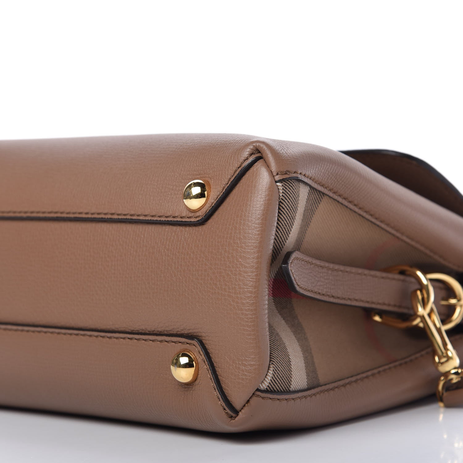 Burberry Derby Calfskin House Check Small Camberley Dark Sand 7 of 9