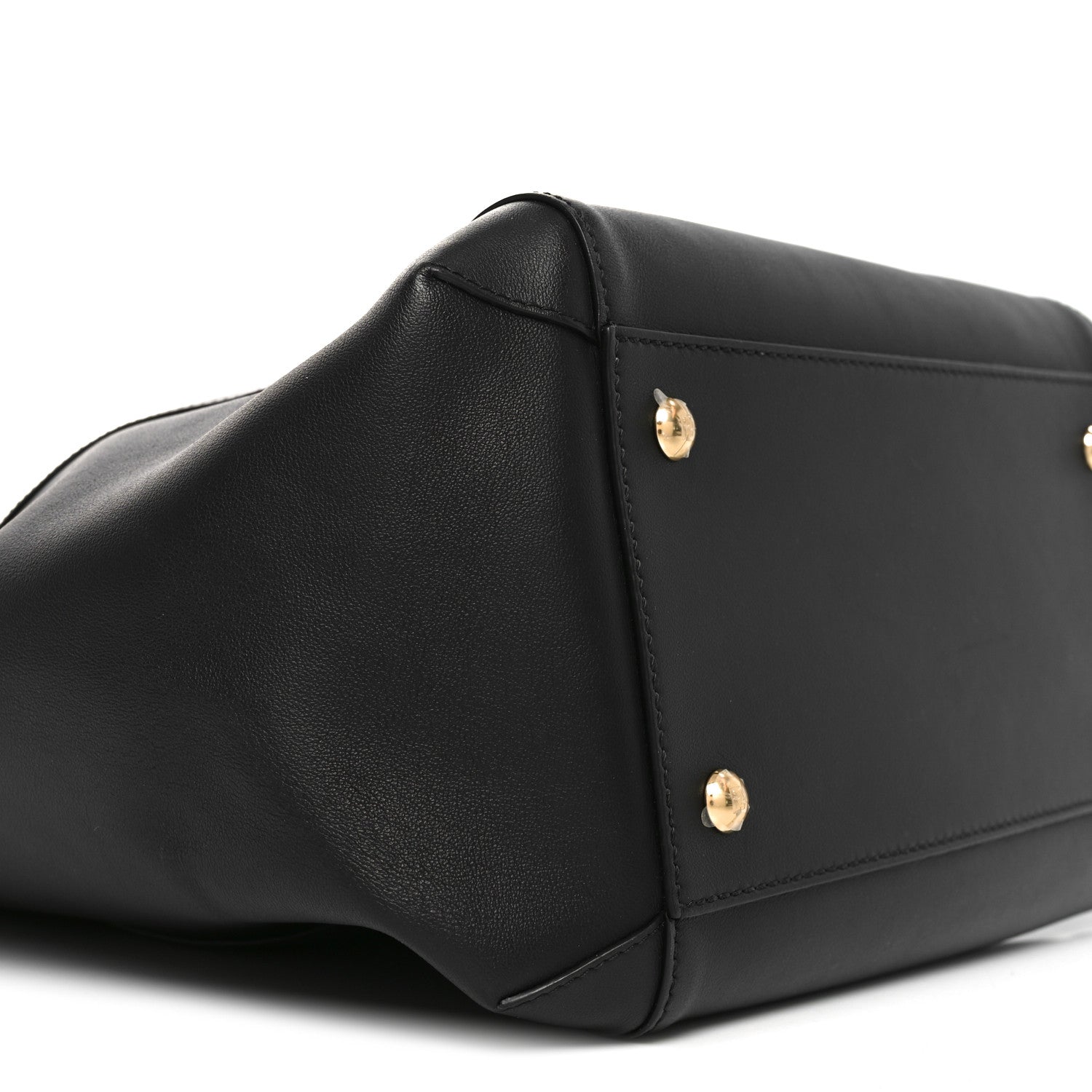 Fendi Vitello Grace King Karligraphy Chain Bucket Bag Black Bisquit 10 of 11
