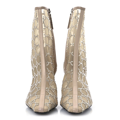 Gucci Tela Retino Kid Scamosciato Crystal GG Monogram Square Demi Boot 38.5 Light Powder Skin Rose 3 of 13