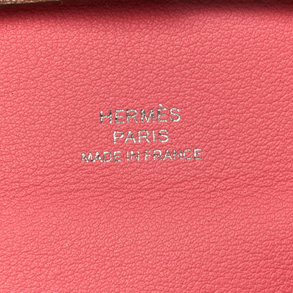 Hermes Barenia Faubourg Bastia Verso Coin Purse Fauve Rose D'ete 6 of 7
