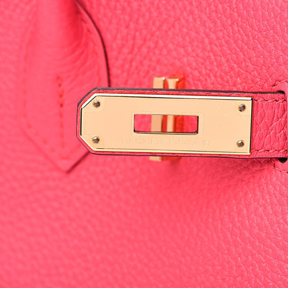 Hermes Taurillon Clemence Birkin 30 Rose Extreme 9 of 29