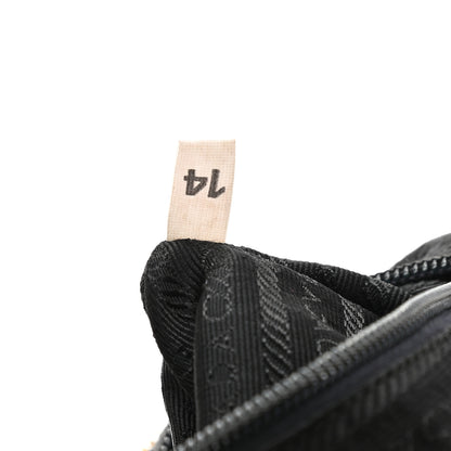 Prada Tessuto Nylon Glace Calf Logo Shoulder Bag Black 7 of 12