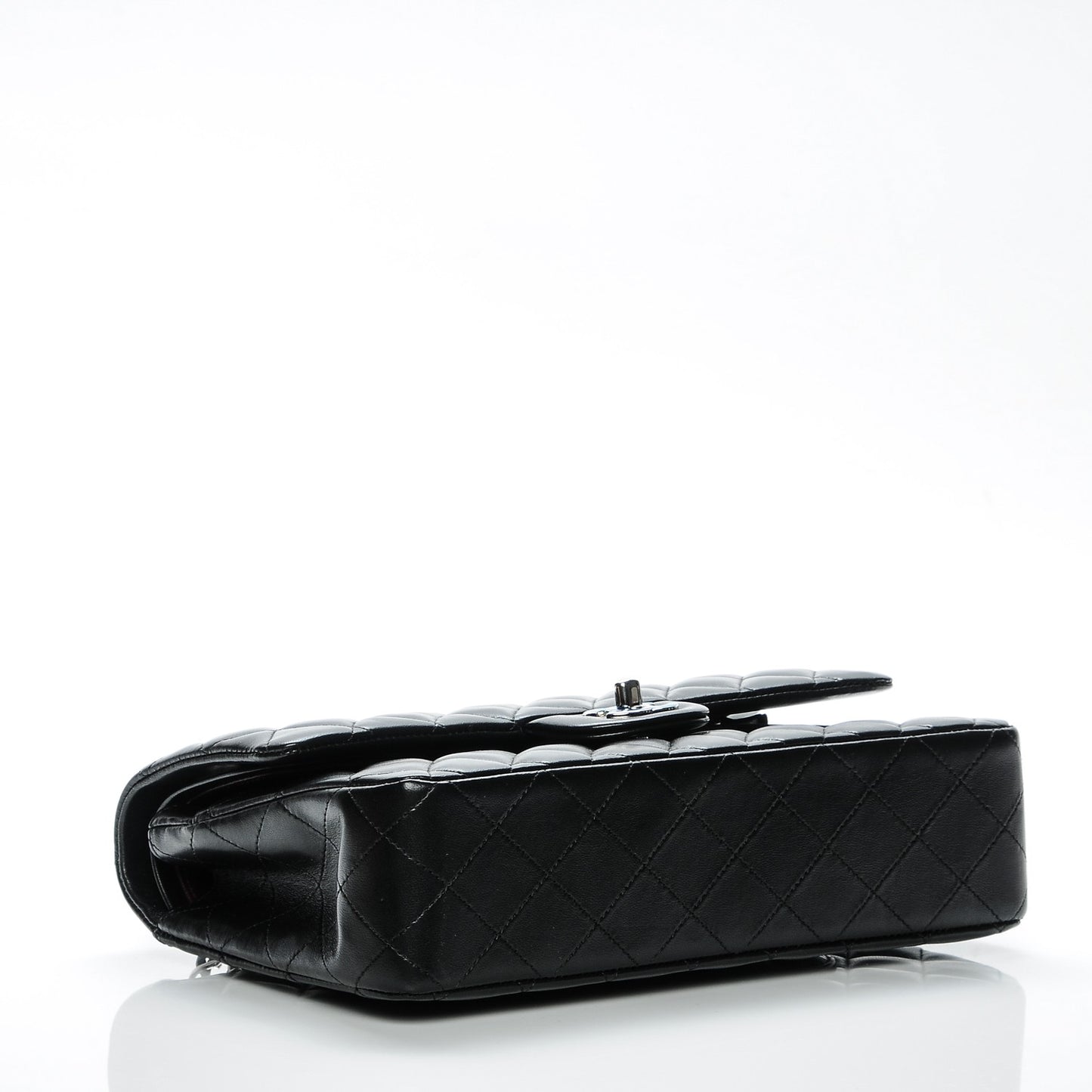 Lambskin Quilted Medium Double Flap Black