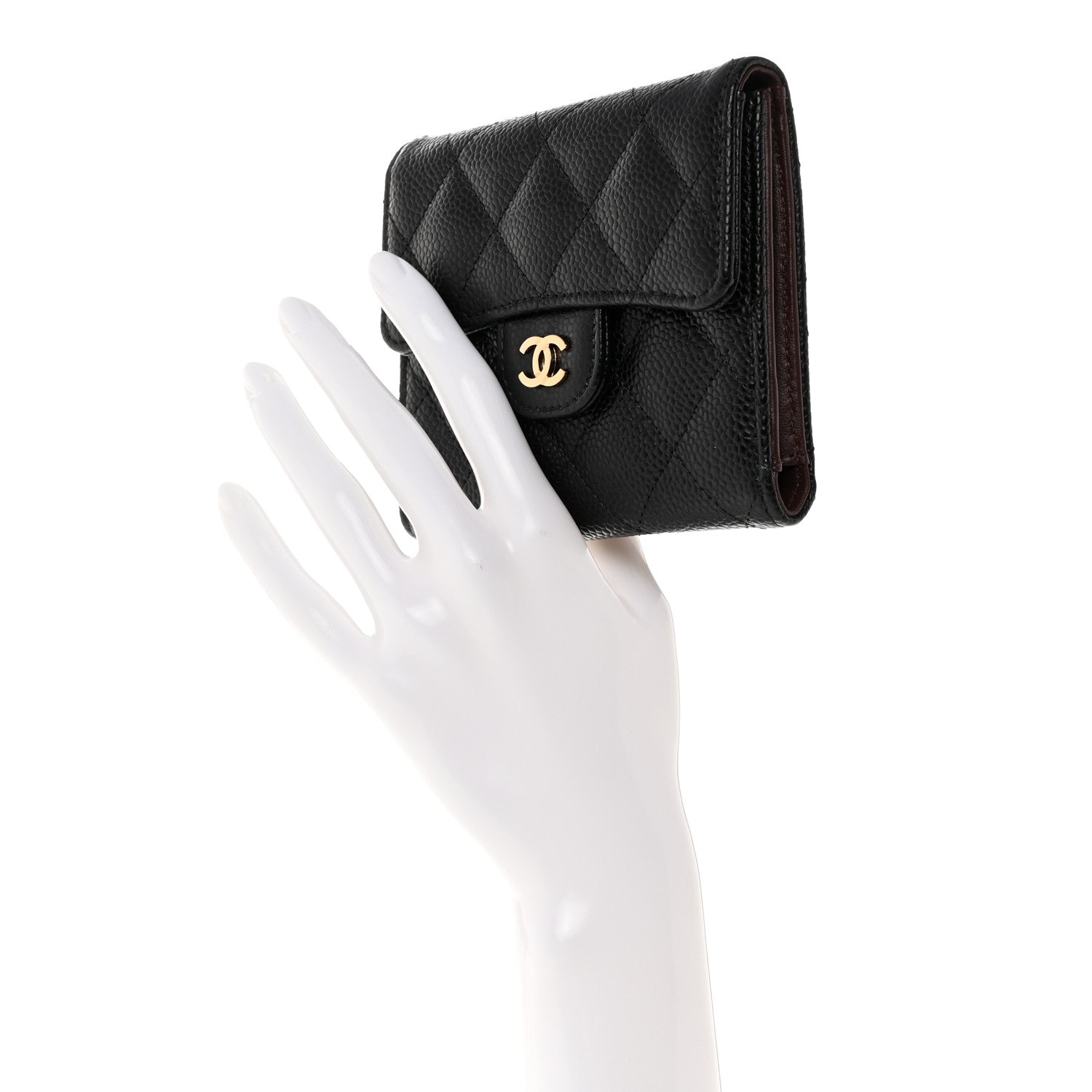 Chanel Caviar Quilted Compact Flap Wallet Black 2 of 9
