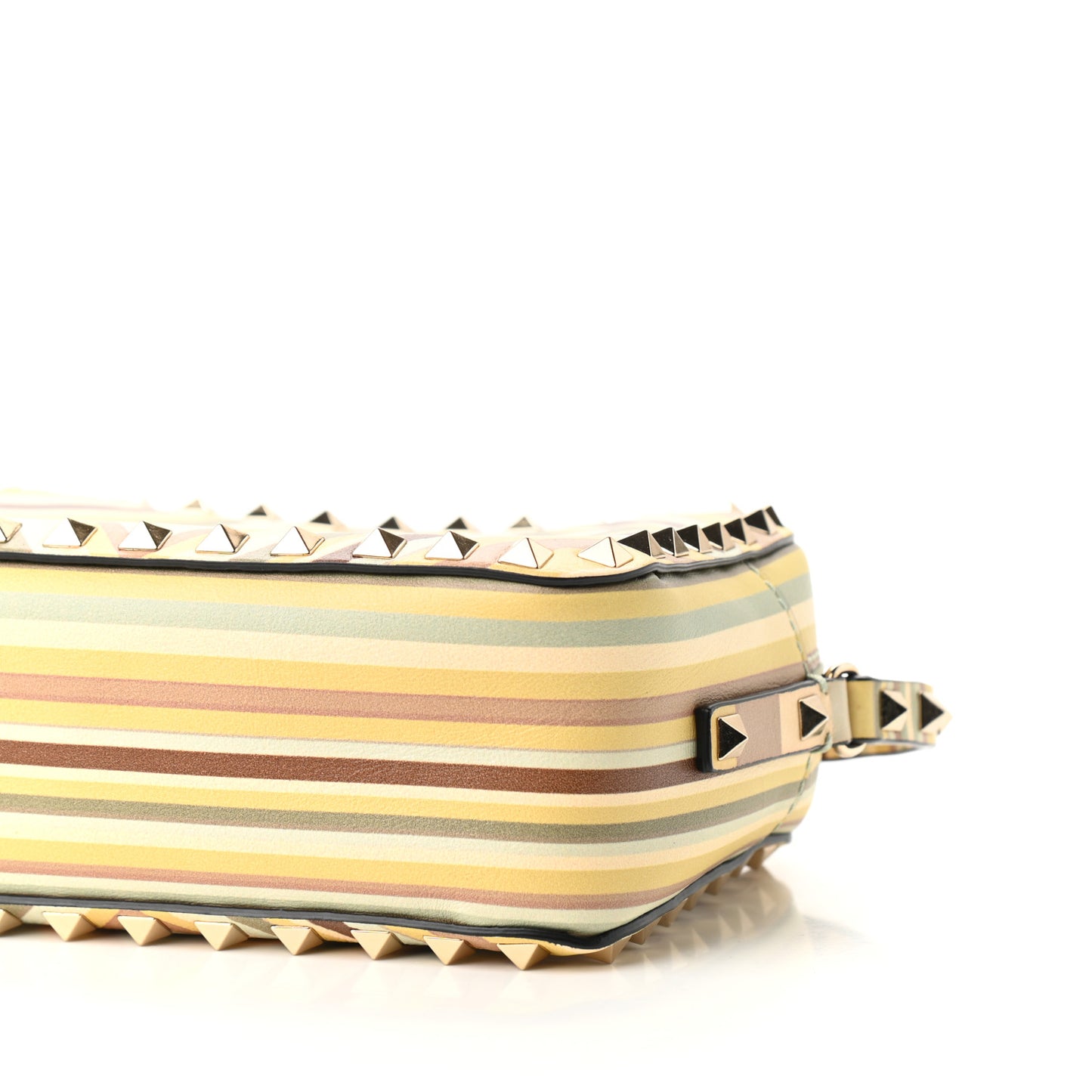 Vitello Native Couture 1975 Rockstud Camera Crossbody Bag Green Multicolor