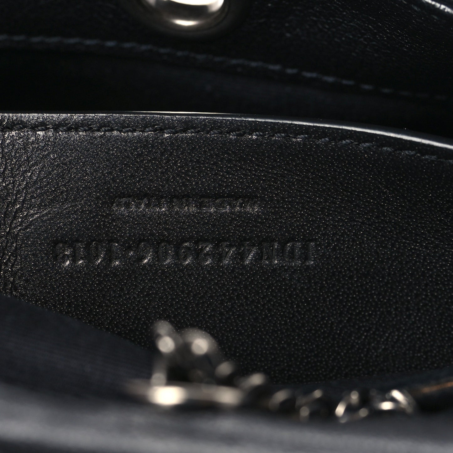 Vintage Lambskin Chevron Monogram Small Nolita Black