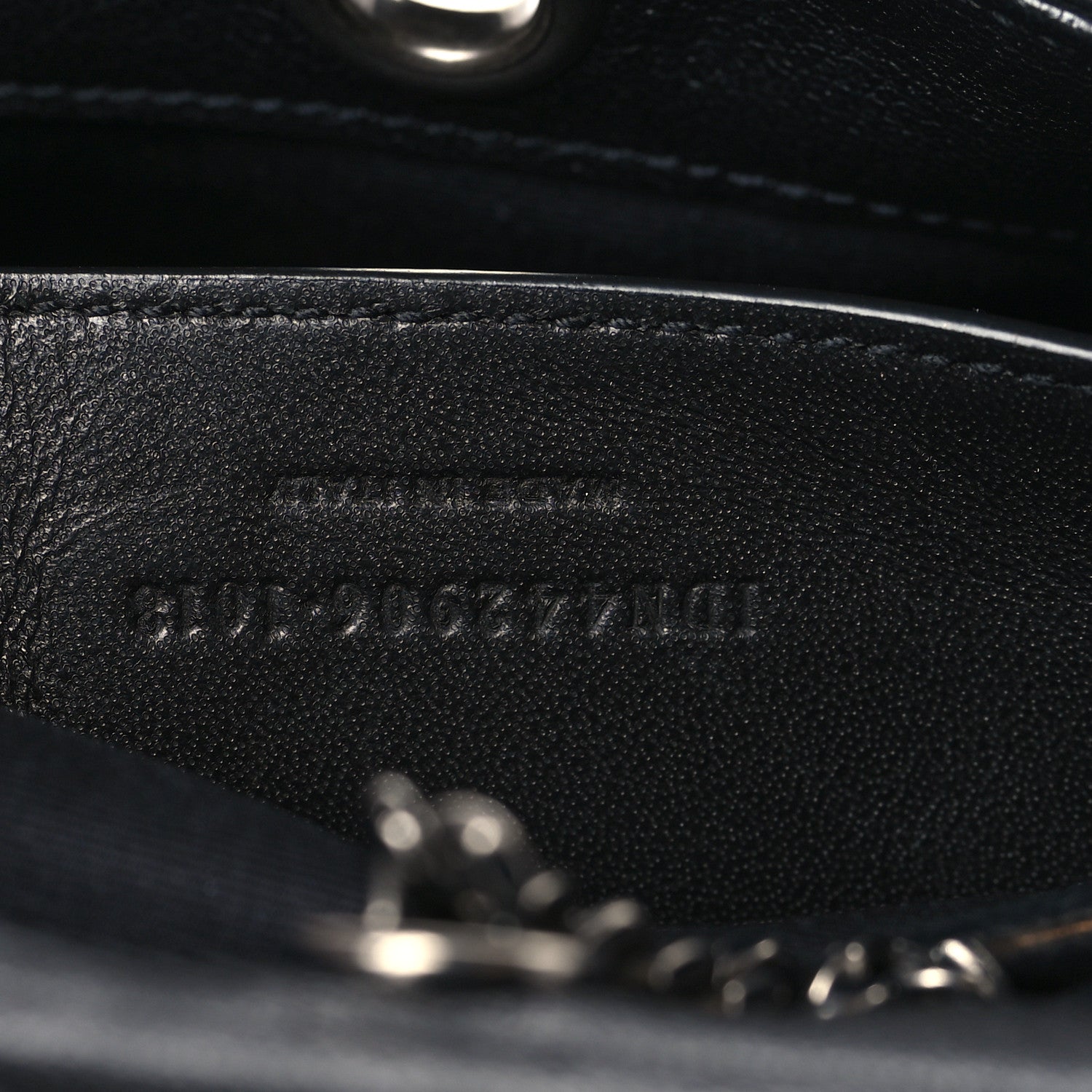 Saint Laurent Vintage Lambskin Chevron Monogram Small Nolita Black 7 of 9